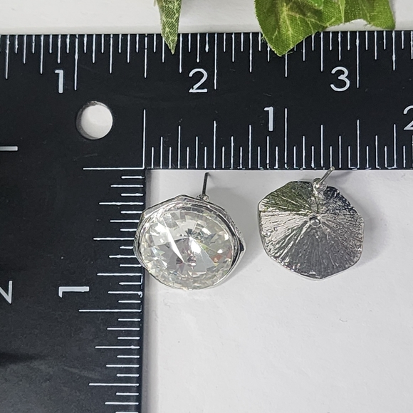 Statement Silver and Crystal Heart Choker Necklace Chain Tassel Earrings Set - Picture 10 of 11